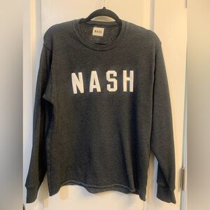 Nash Charcoal Gray Crewneck Unisex Graphic Logo Essential Sweatshirt Size Medium